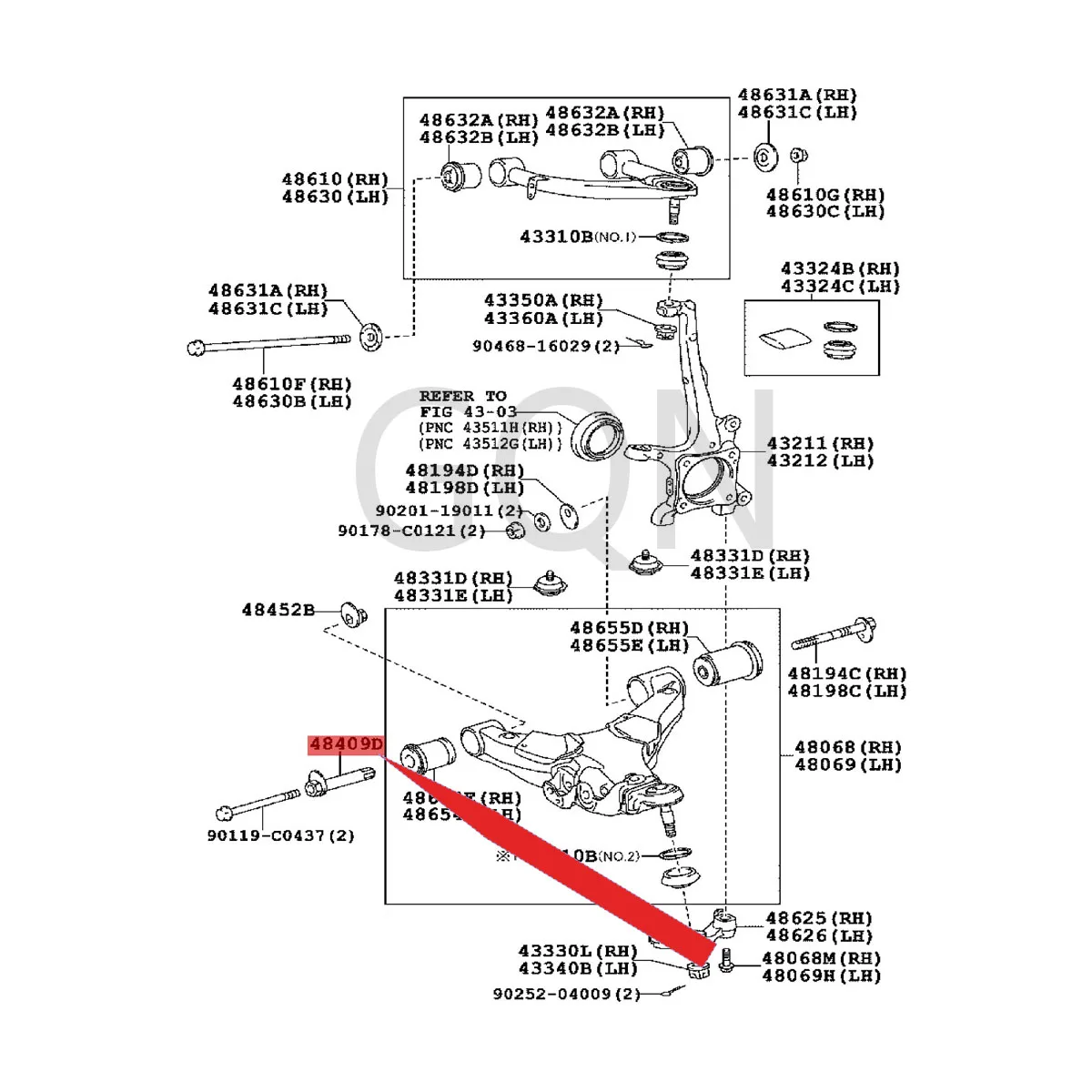 

Front suspension toe adjustment cam sub-assembly 2007-Toy ota LAN DCR UIS ERT UND RAS EQU OIA lower suspension screw set