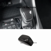 for toyota rav4 rav 4 2019 2020 abs carbon fiber car gear shift lever knob handle cover trim sticker styling accessories 1pcs