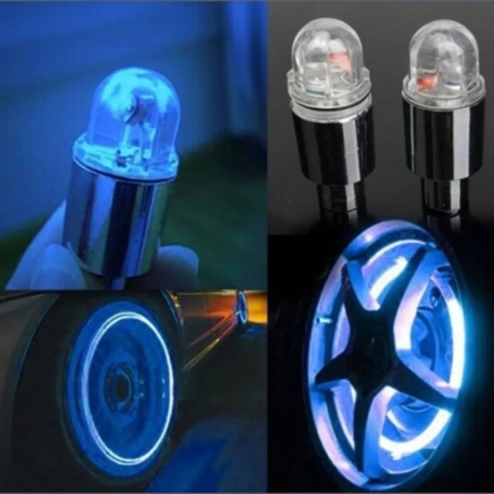 

2 Pairs Led Flash Tire Wheel Valve Cap Light For Car Bike Bicycle Motorcycle