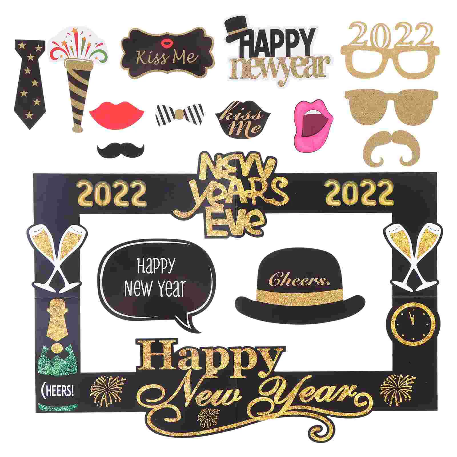 

1 Set of Funny 2022 New Year Picture Taking Prop Photo Frame Photo Prop