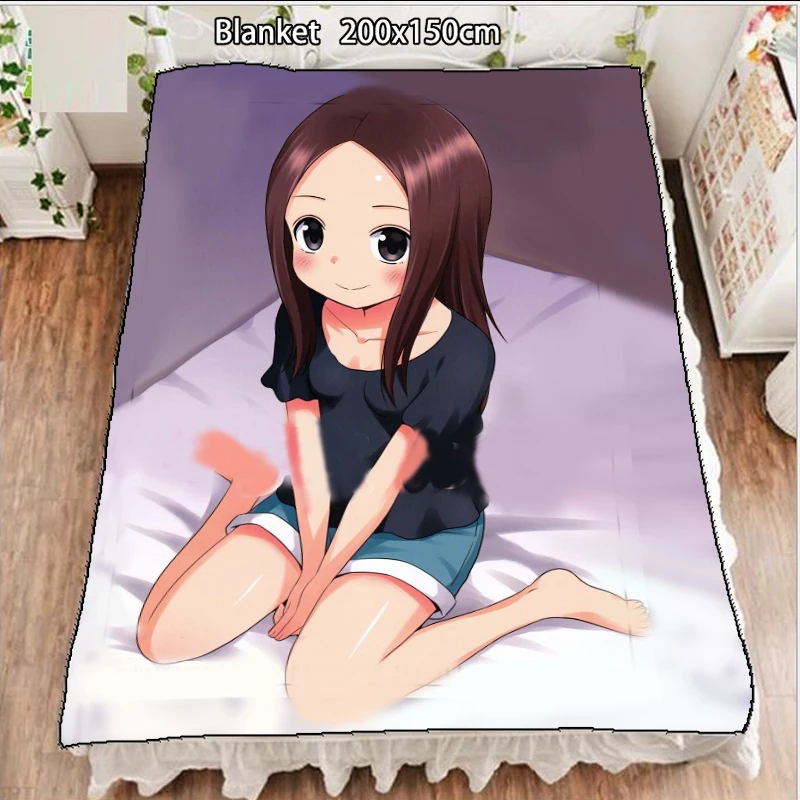 Флисовое одеяло в стиле аниме стёганый коврик Master Takagi san мягкое украшение для