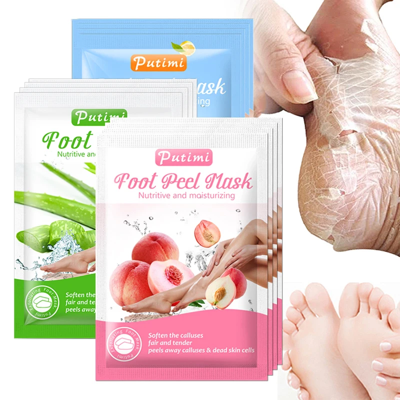 

3Pair Feet Mask for Legs Exfoliating Foot Mask Socks for Pedicure Feet Cream for Dry Whitening Foot Peel Mask Remove Dead Skin