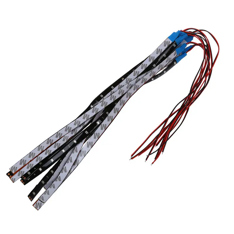 

10 x Водонепроницаемый 15 светодиодный 3528 SMD светодиодные полосы светильник бар 30 см DC 12V Авто украшения синий