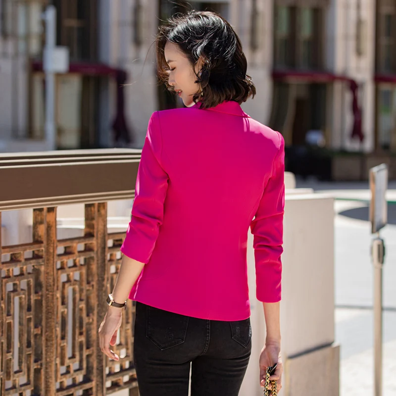 Женский блейзер синего цвета модная офисная одежда с карманами Блейзер пальто