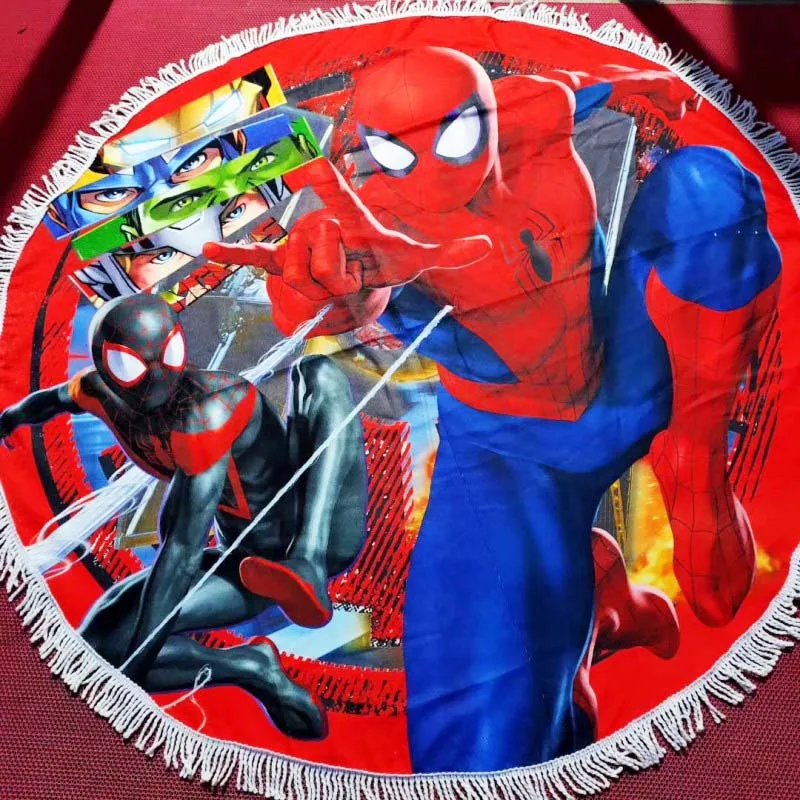 

Disney Simba Lion King Mickey Minnie Spider Man Winnie The Pooh Cartoon Children Fringe Shower Towel Round Bath Towel 150x150cm