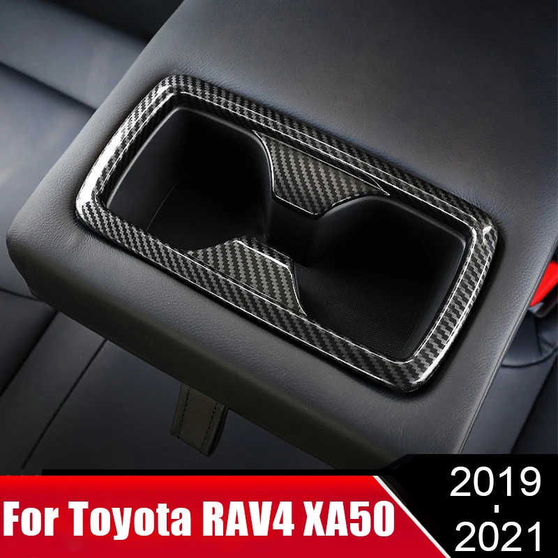 

For Toyota Rav4 XA50 2019 2020 2021 Rear Center Armrest Water Cup Frame Cushion Car Interior Decoration ABS Trims Accessories
