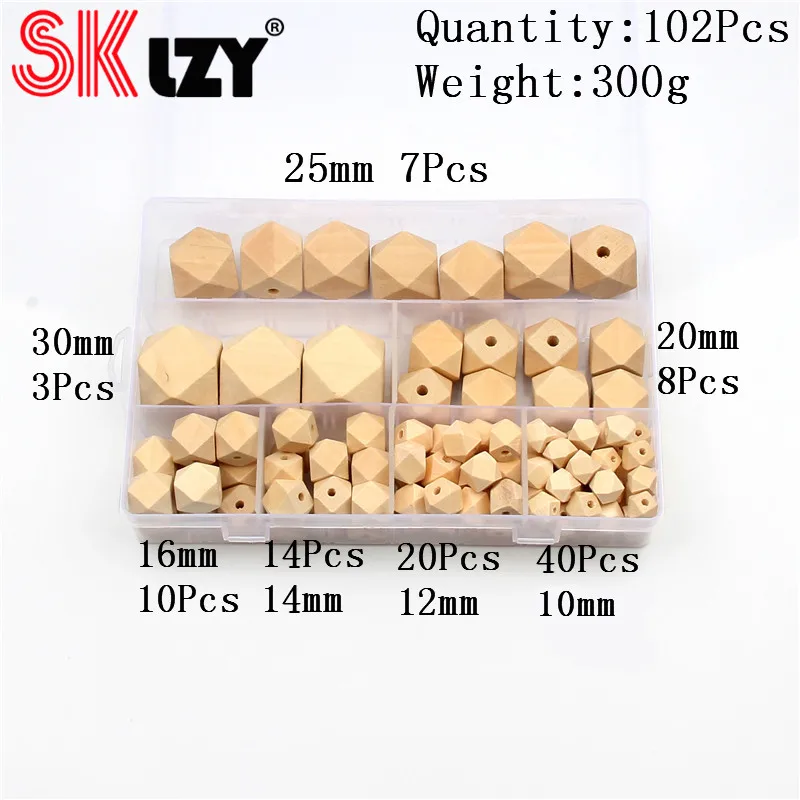 

3 Kinds Natural Wood Unfinished Round Octagonal Bead Box Set For DIY Jewelry Making Handmade Craft Accessories