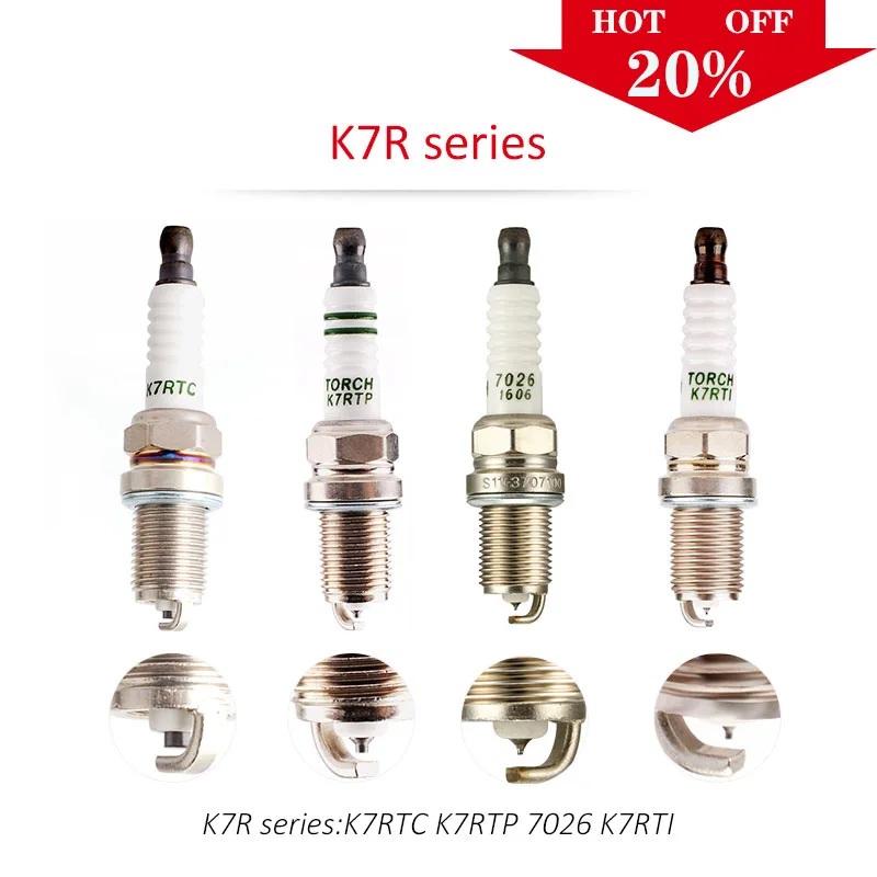 4 шт/6 шт Китай оригинальные свечи зажигания TORCH K7R серии K7RTC/K7RTIP/K7RTI/7026/FR7DP DEG|plug|plug