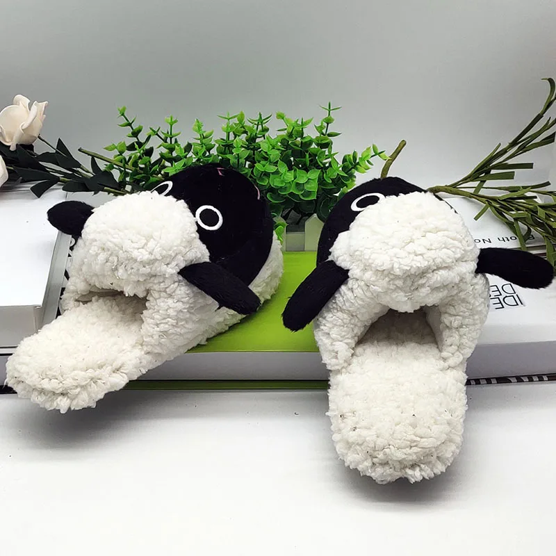 Шлепанцы из овечьего меха мужские и женские зимние шлепанцы домашние тапочки на