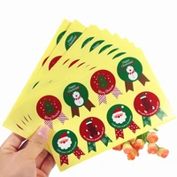 80pcslot badge design happy christmas gift packaging sealing sticker label for handmade products