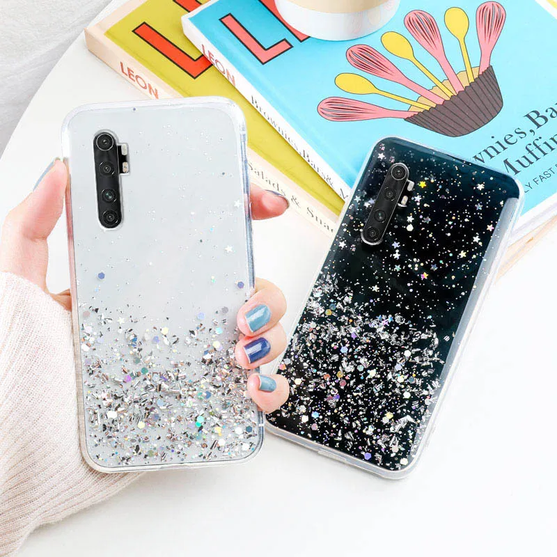 Glitter Bling Case For Xiaomi Redmi Note 10 Pro 9 8 7 9S 10S 11s Cases Mi 11 Lite 5G NE 12 12t 11t Funda Poco X3 GT X4 F3 M3 M4 