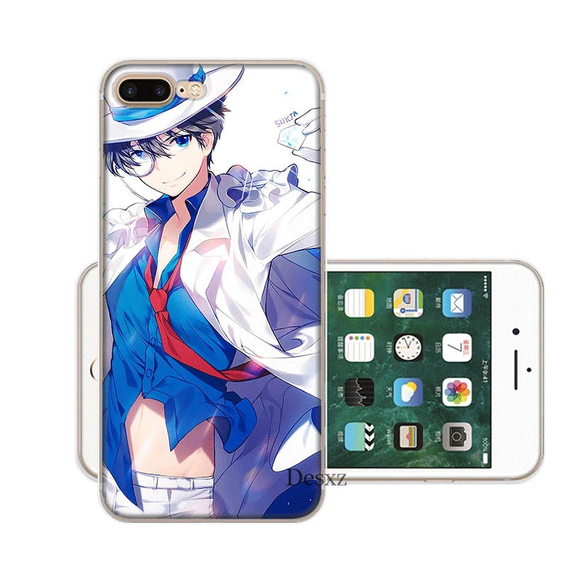 Чехол для мобильного телефона iPhone 11 Pro X XR XS Max 5 5S SE 6 6S 7 8 Plus жесткий чехол Detective Conan KID