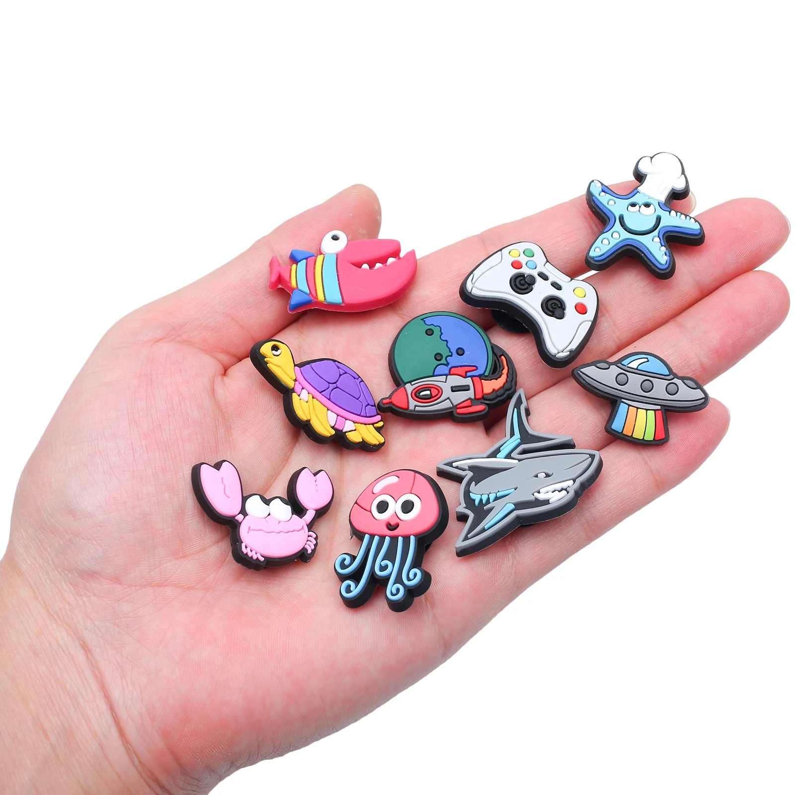 Одиночная распродажа 1 шт. черные пряжки для обуви ПВХ JIBZ крокса Очаровательная