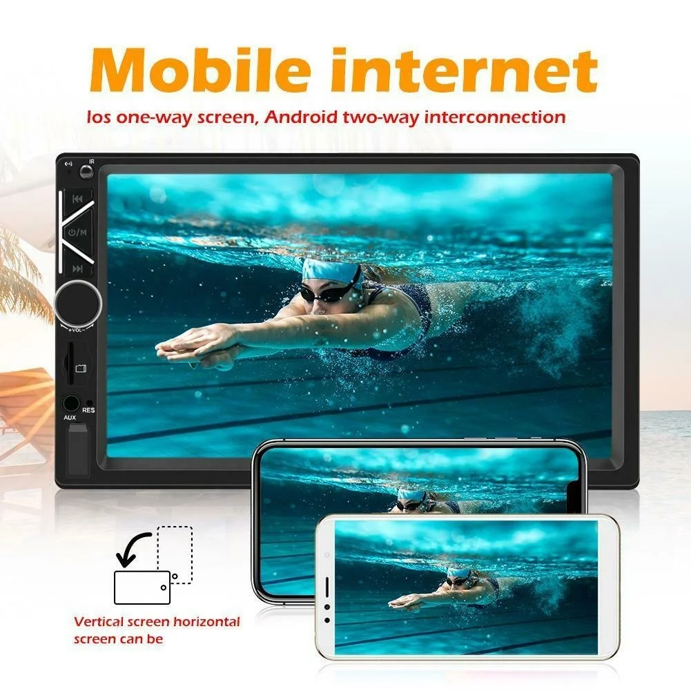 7 дюймов 2 Din автомобиль в тире стерео аудио FM радио Bluetooth зеркальная поверхность