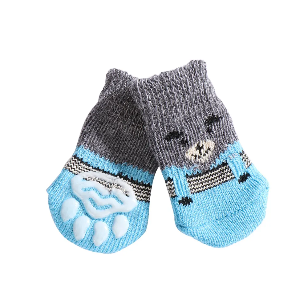 Симпатичная собака-щенок обувь нескользящие вязаные носки для маленьких собак и