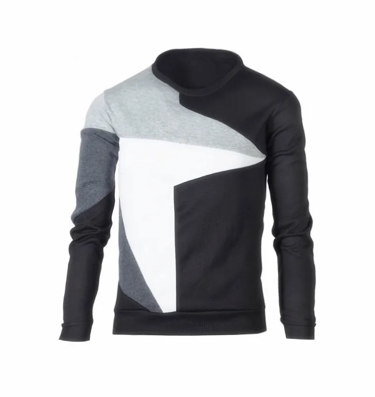 Мужской трикотажный свитер с длинным рукавом повседневный пуловер круглым