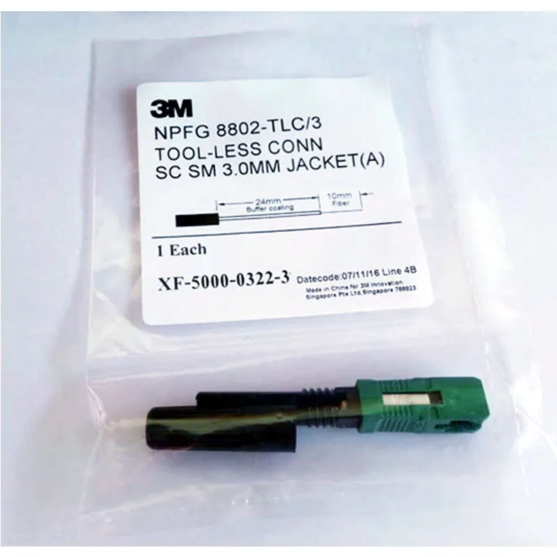 Good Quality 3M SC/APC 8802-TLC/3 Fiber Optic Fast Connector SM Pre-embedded optic fiber quick connector