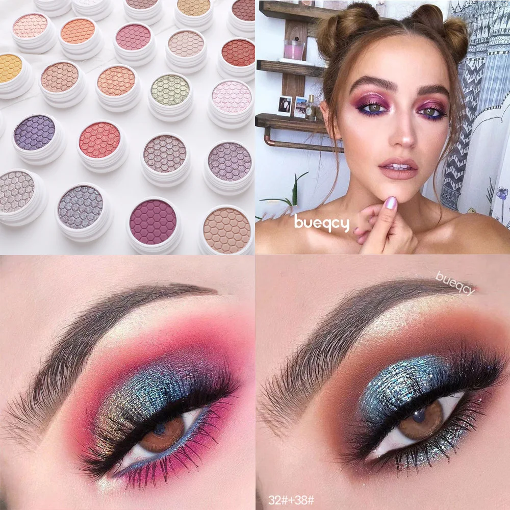 Блестящие алмазные двойные хромовые цветные популярные Тени для век Палитра