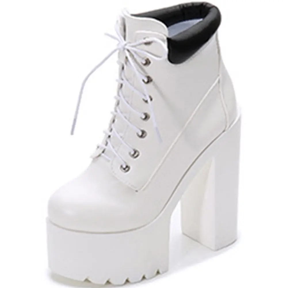 

Brand New Super Platform Extreme High Heels Ankle Boot Winter Woman Shoes Fashion Motorcycles Boots
