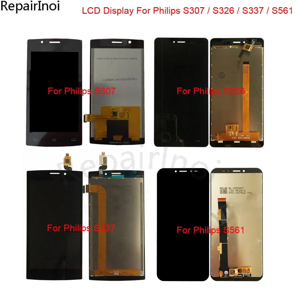 

Black New Tested LCD Display For Philips S561 S337 S326 S307 LCD Display Touch Screen Ditigizer Assembly Replacement