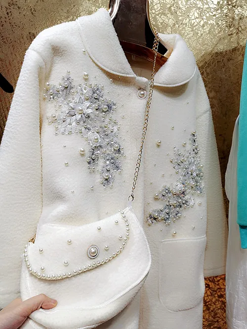 Осенне-зимняя Великолепная Классическая Модная Меховая куртка с бисером и