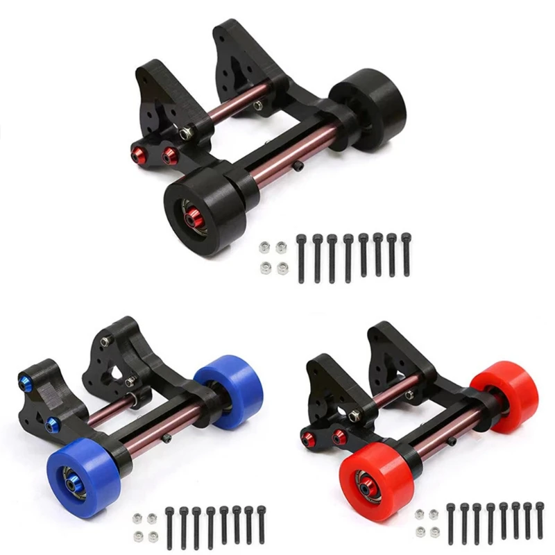 

Metal Material 138.6mm Strong Wear-resistant Durable Remote Control Toys Head-up Wheel Set Black/Blue/Red