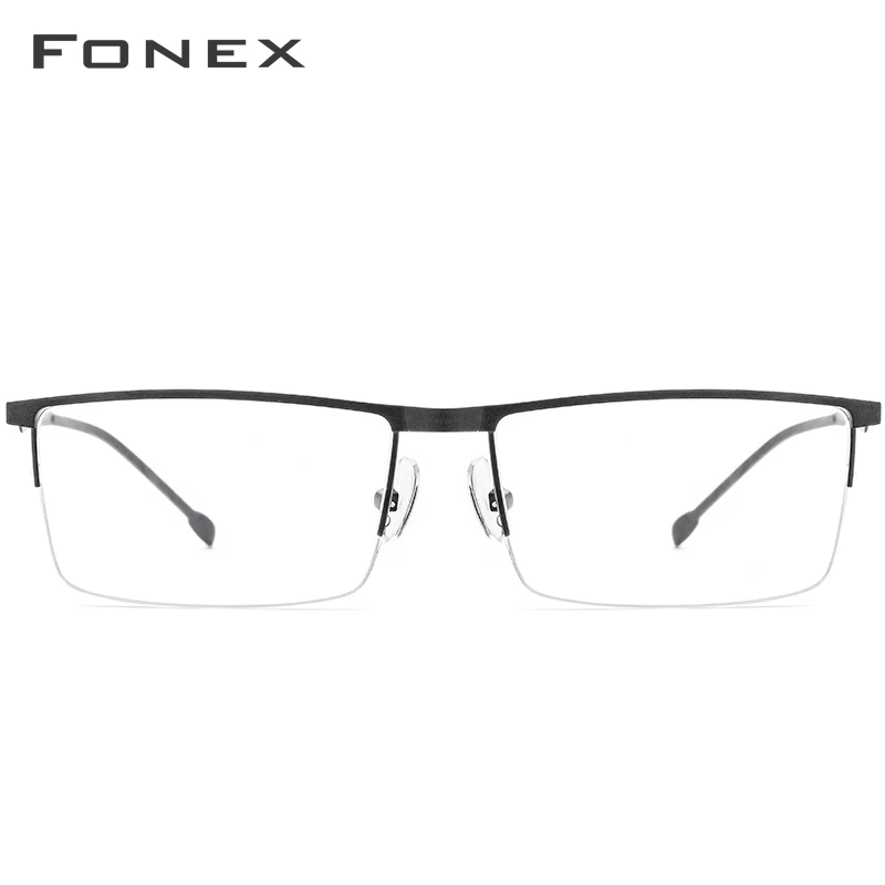 FONEX, оптические очки, мужские, сверхлегкие, квадратные, по рецепту, очки, оправа, мужские, полуоправы, половина близорукости, Безвинтовые очки, 8826