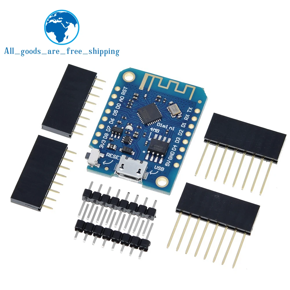 Плата для разработки Wemos D1 Mini V3.0.0 WIFI на основе ESP8266 CH340 CH340G 4 Мб для Arduino Nodemcu V2 MicroPython