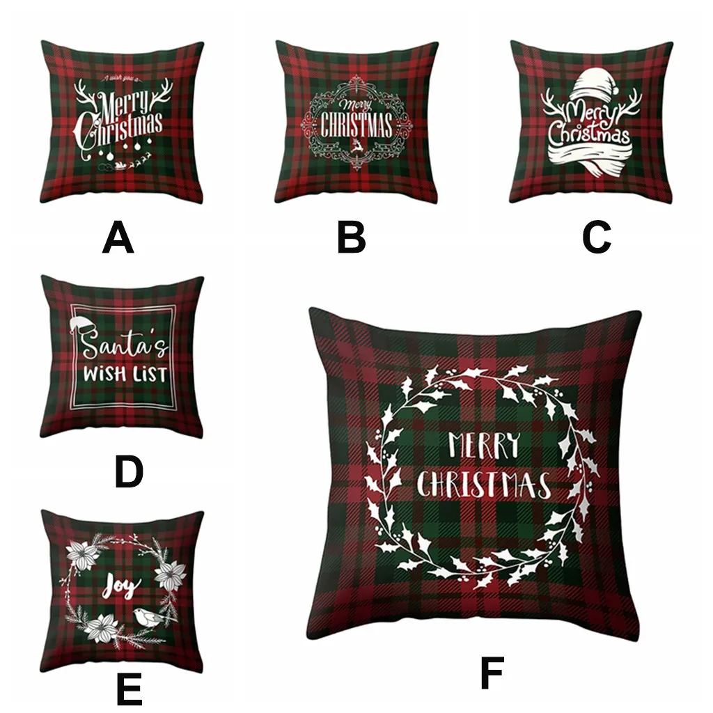 Наволочка с рождественским принтом полиэстер домашний декор для автомобиля 45X45