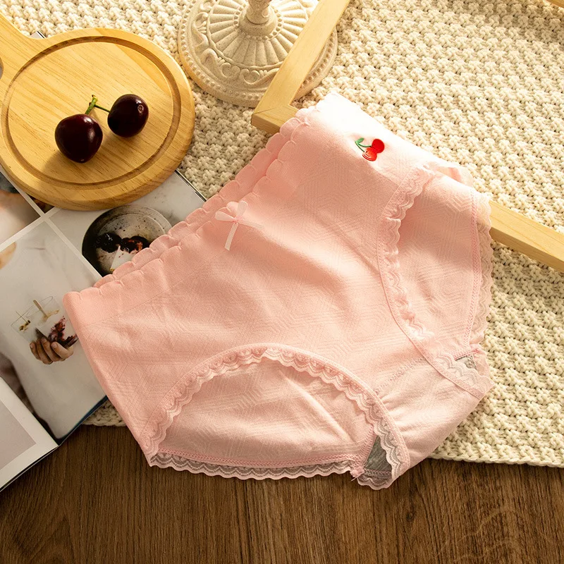 

Sexy Lingerie Underwear Traceless Cherry Panties Comfortable Girls's Briefs Pure Cotton Graphene Women's Panties
