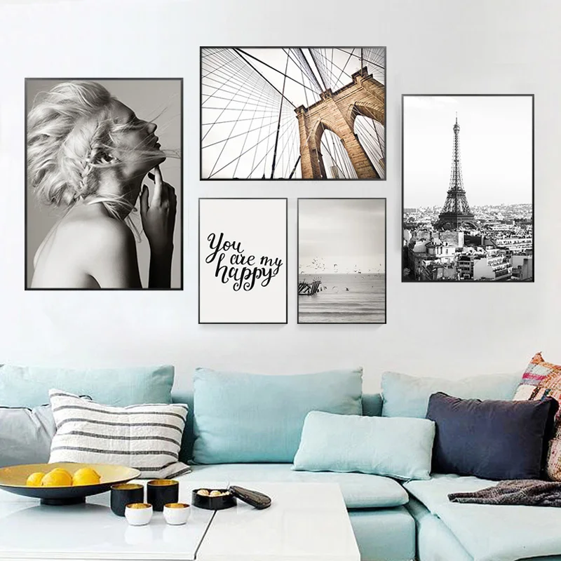 Модный светлый фон для девочек настенная живопись на холсте скандинавские