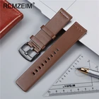 Ремешок REMZEIM из натуральной кожи для Samsung Galaxy Watch 46 мм 42 мм Active 2 40 мм 44 мм, кожаный браслет для Gear S3 S2, 22 мм 20 мм