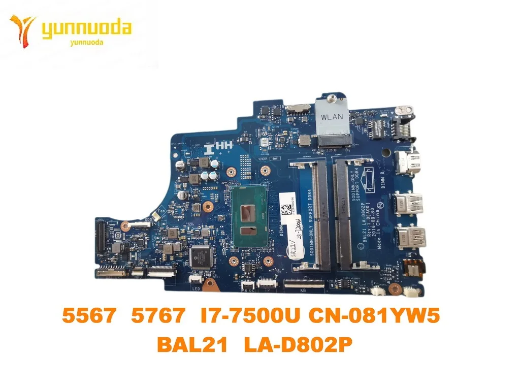 Оригинал для DELL Inspiron 5567 5767 материнская плата ноутбука Φ оригинальная деталь