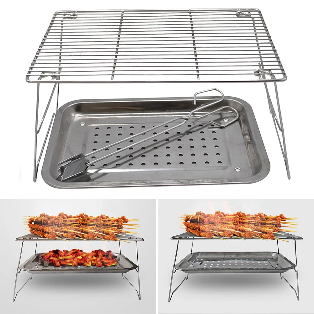 Складные портативные Грили для барбекю из нержавеющей стали уличные пикники