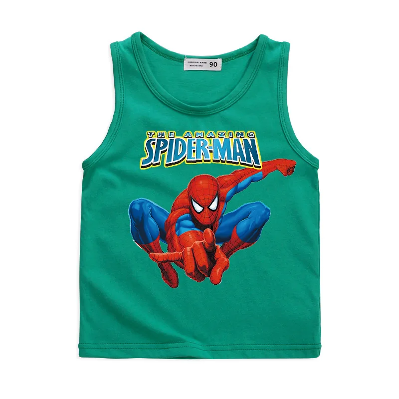 Летняя детская одежда футболки для мальчиков с человеком пауком Детские Топ