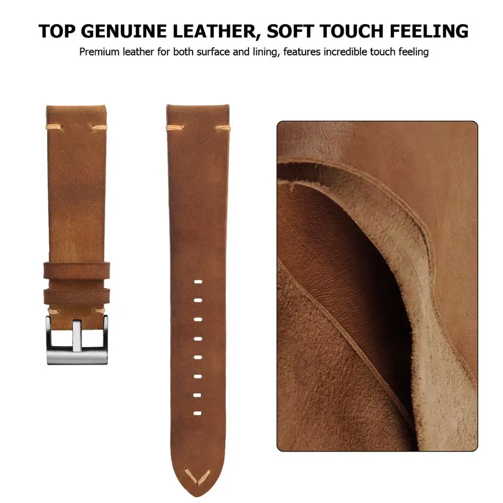 Ремешок для часов из натуральной кожи коричневый Apple Watch Series 4 3 2 1 38 42 мм