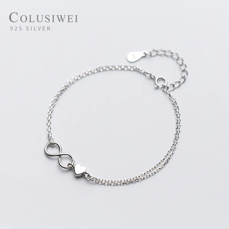 Coluiswei рисунок сердечко Ссылка браслеты из нержавеющей стали для женщин 925
