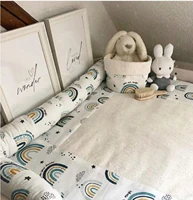 nordic newborn bumper long rainbow pillow baby bed fence woven plush crib cushion bed fence