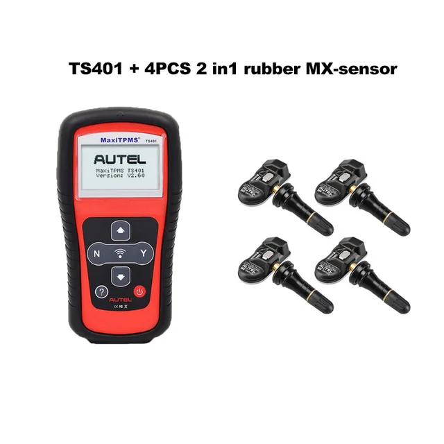ts401 4x2in1 rubber Autel MaxiTPMS TS401 TPMS автомобильный диагностический и сервисный Инструмент предварительный выбор процесс предлагает более быструю активацию и диагностику - Цвет: ts401 4x2in1 rubber