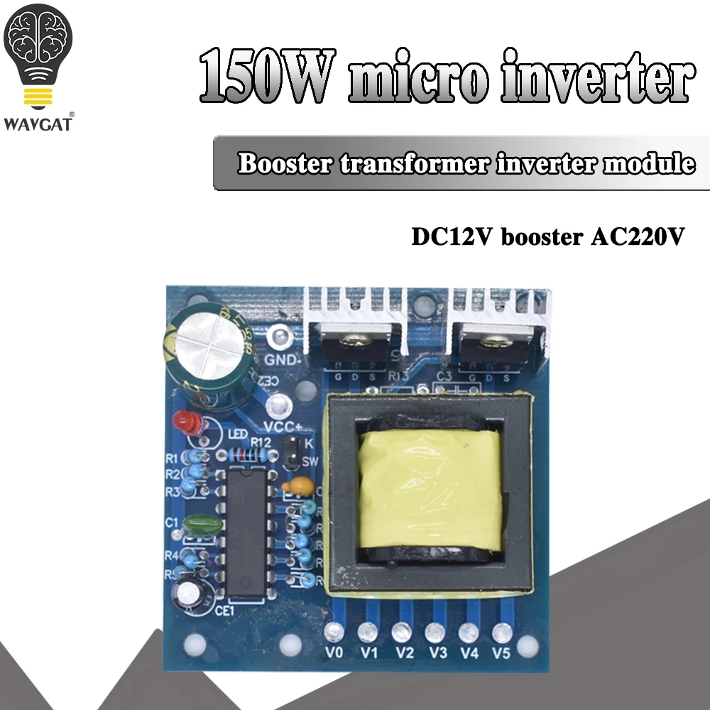 Автомобильный преобразователь напряжения 150 Вт 12 В постоянного тока в 110