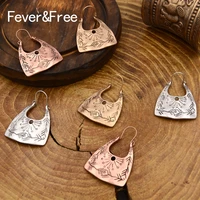 feverfree vintage geometric big statement earrings for women bronze oversize dangle earrings jewelry pendientes mujer moda 2019