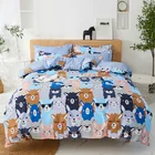 Мультяшный Комплект постельного белья kawaii queen king size, роскошный комплект постельного белья для спальни для детей, для девочек, милый пододеяльник, комплект для дома