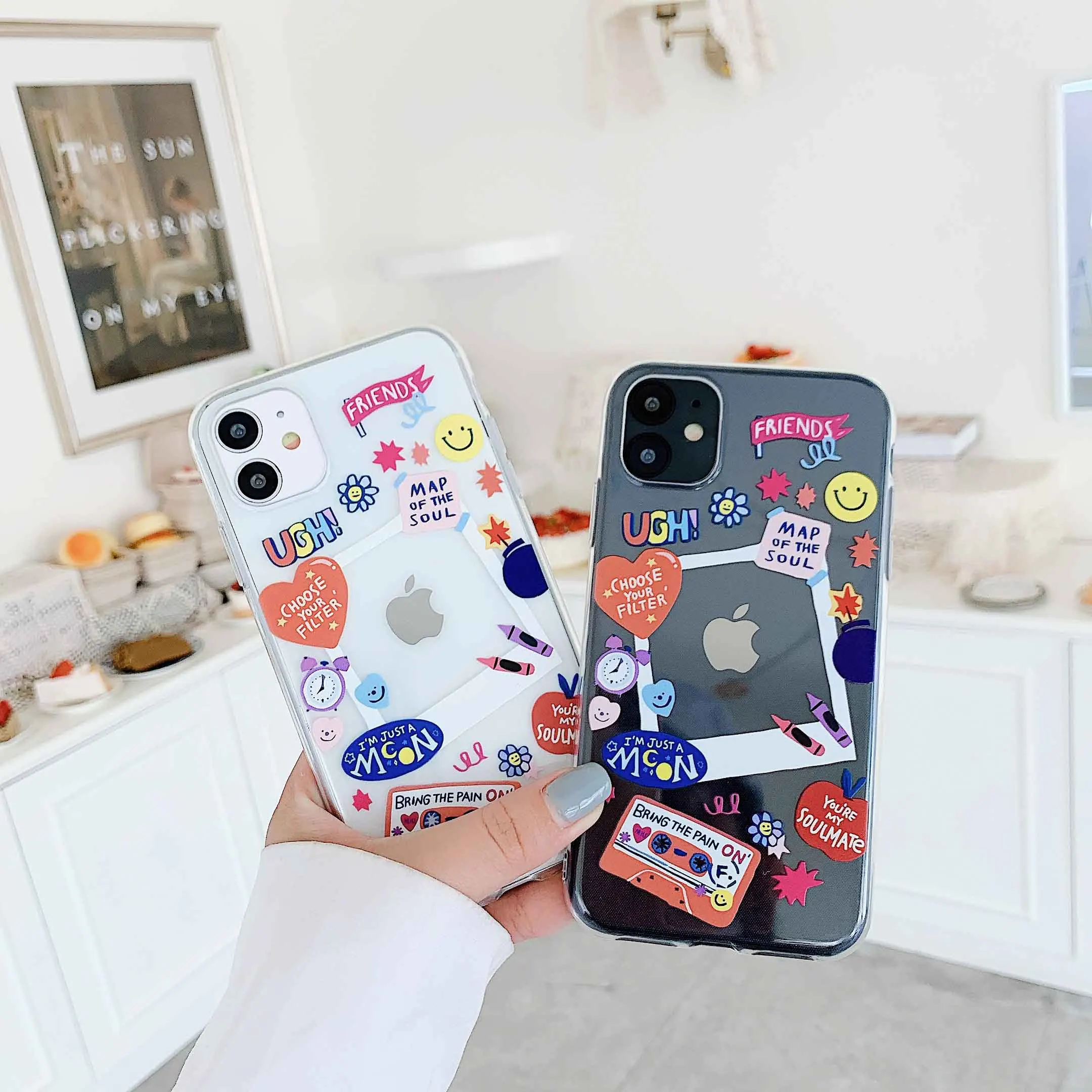 INS Korea photo phone case for iphone 11 12 13 Pro Max 7 8 plus case transparent tpu Idol for iphone X XSMAX XR cover coque back