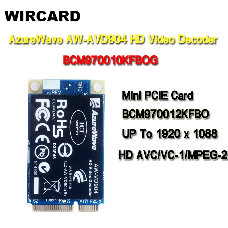 Huasj BCM970010 BCM70012 декодер формата HD AW-VD904 Mini PCIE карта для телевизоров, нетбуков, модуль видеодекодера HD