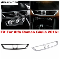 middle ac air conditioning outlet vent panel cover trim for alfa romeo giulia 2016 2020 carbon fiber matte interior refit