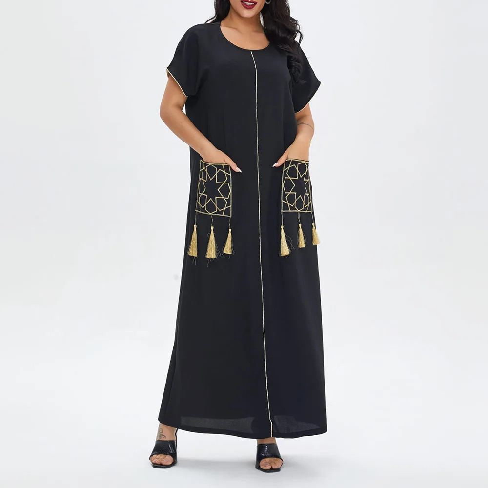 

Мусульманское летнее женское платье с коротким рукавом платье мусульманское Средний Восток Дубай мусульманское платье