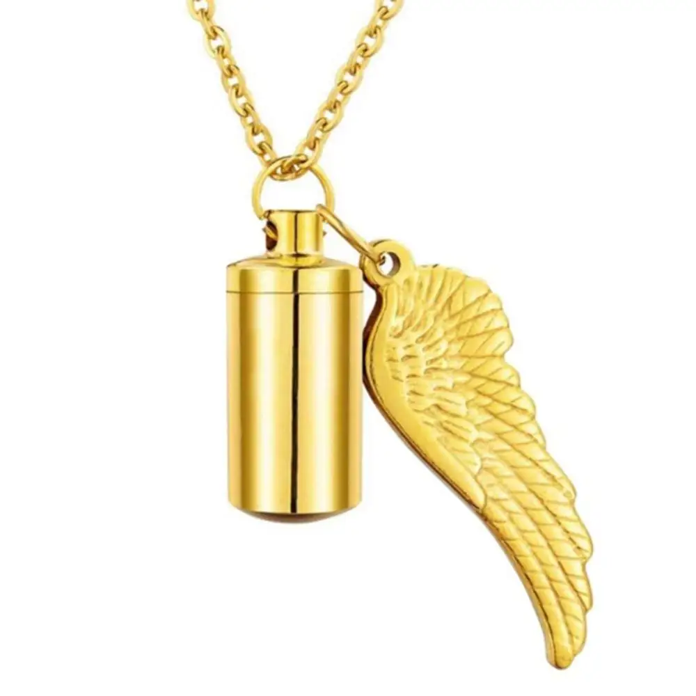 3 вида цветов ожерелье для праха памятный сувенир с ангельским крылом из