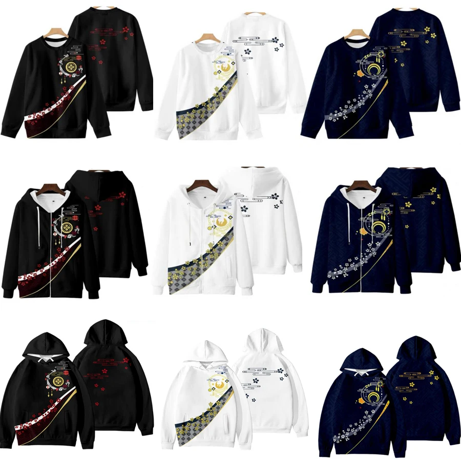 

Anime Touken Ranbu Cosplay Costume Mikazuki Munechika Kashuu Kiyomitsu Kogitsunemaru Unisex 3D Hoodies Sweatshirts Streetwear