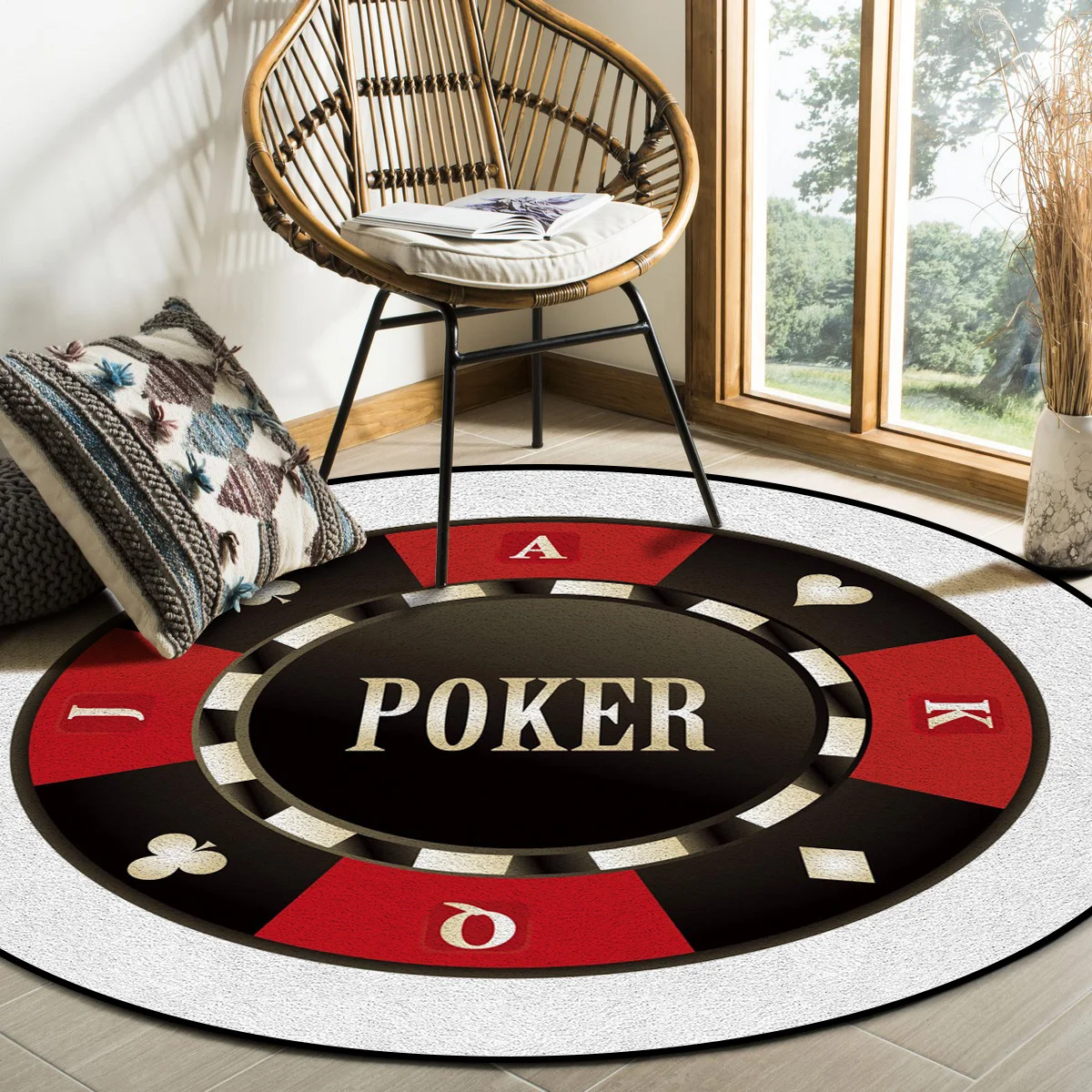 Коробке персика покер с сердцем чип круглый ковер для Гостиная детская Спальня