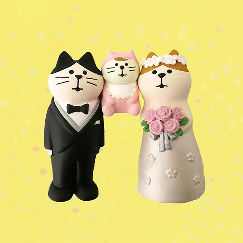 Миниатюрные кавайные фигурки кошек Бабай изделия из смолы прекрасный жених